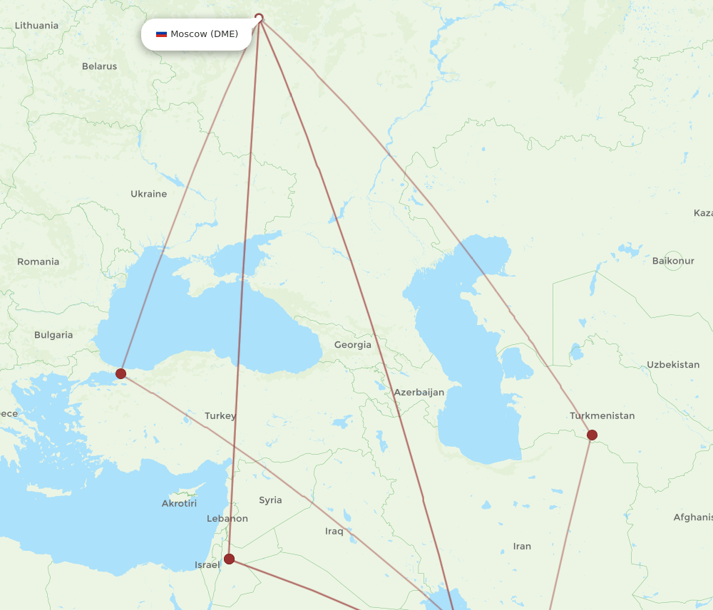 DME to AUH flights and routes map