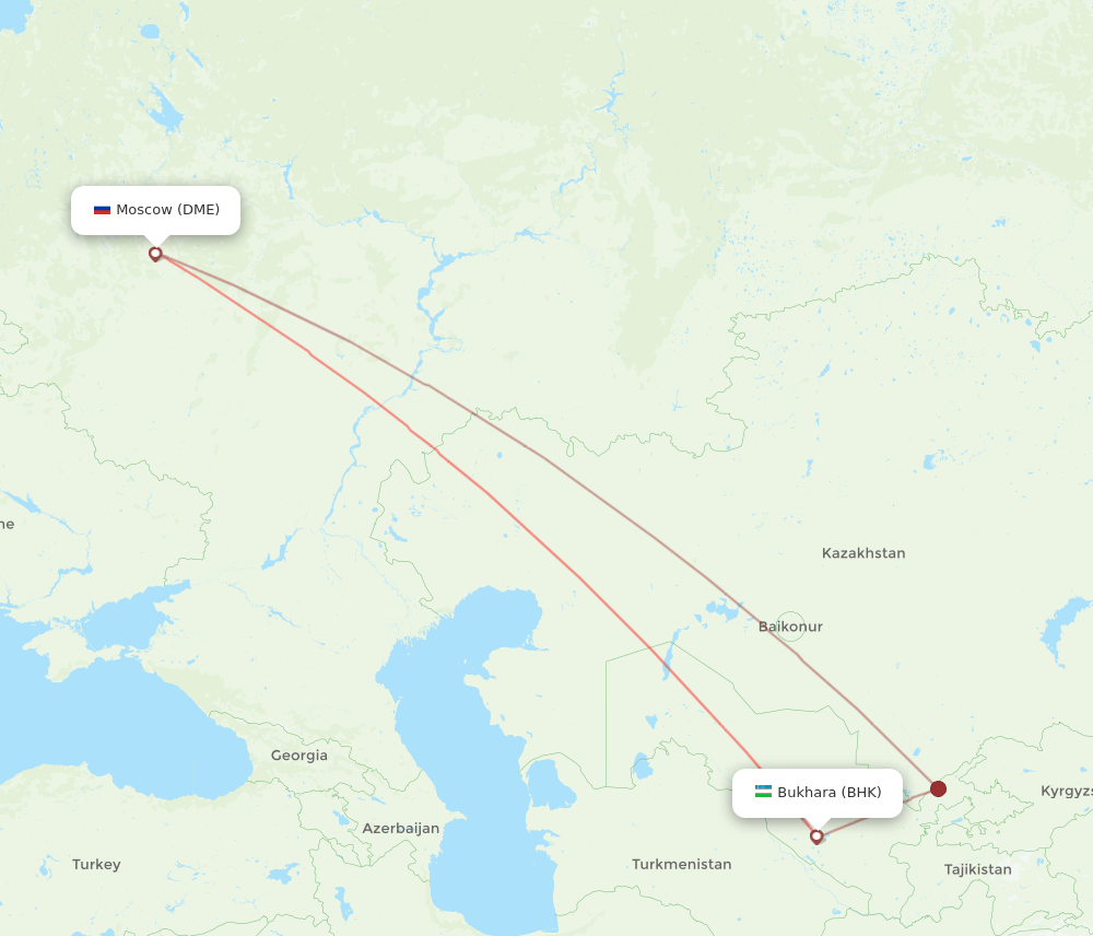 DME-BHK flight routes