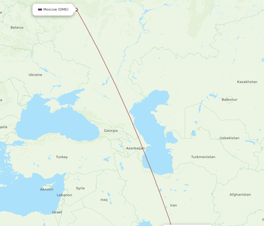 DME-BND flight routes