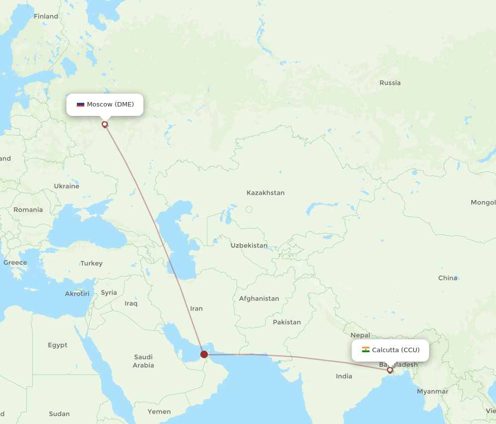 DME-CCU flight routes