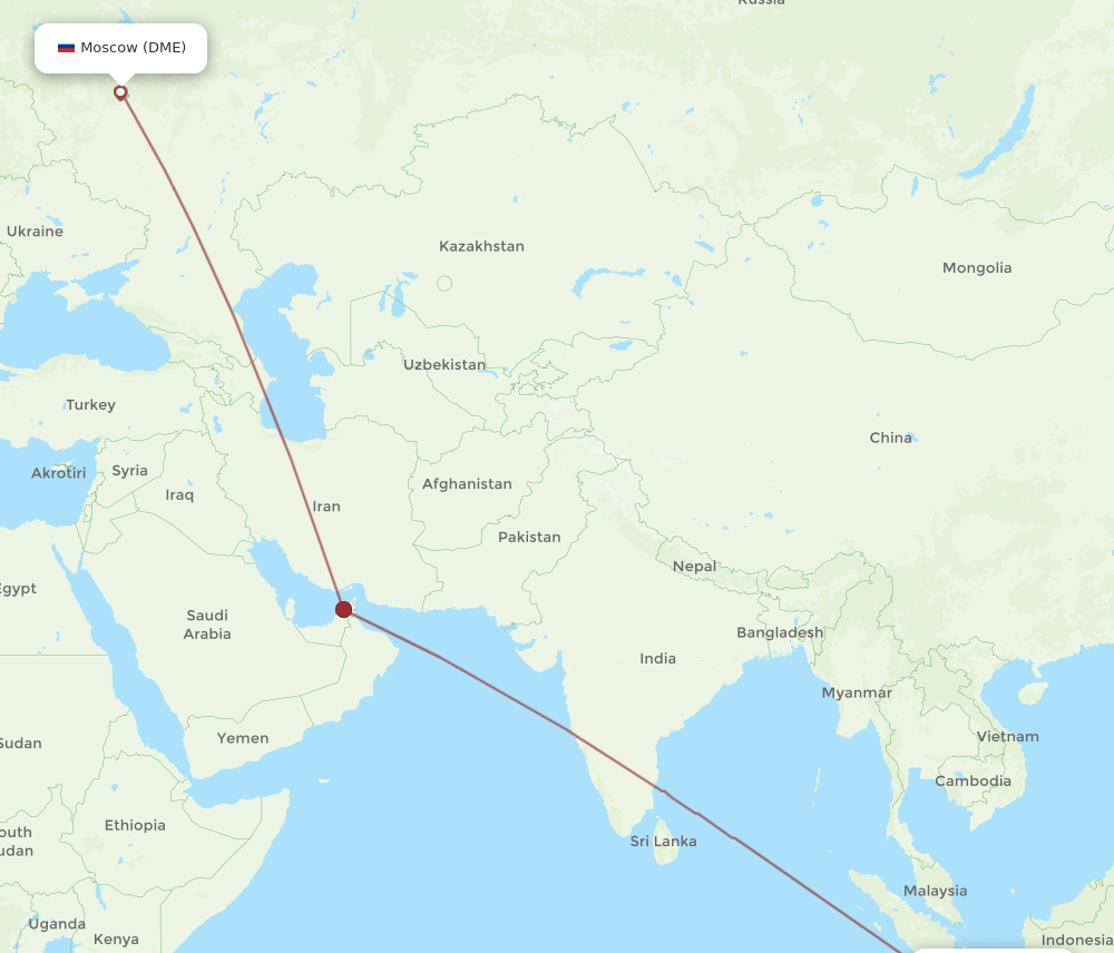 DME to CGK flights and routes map