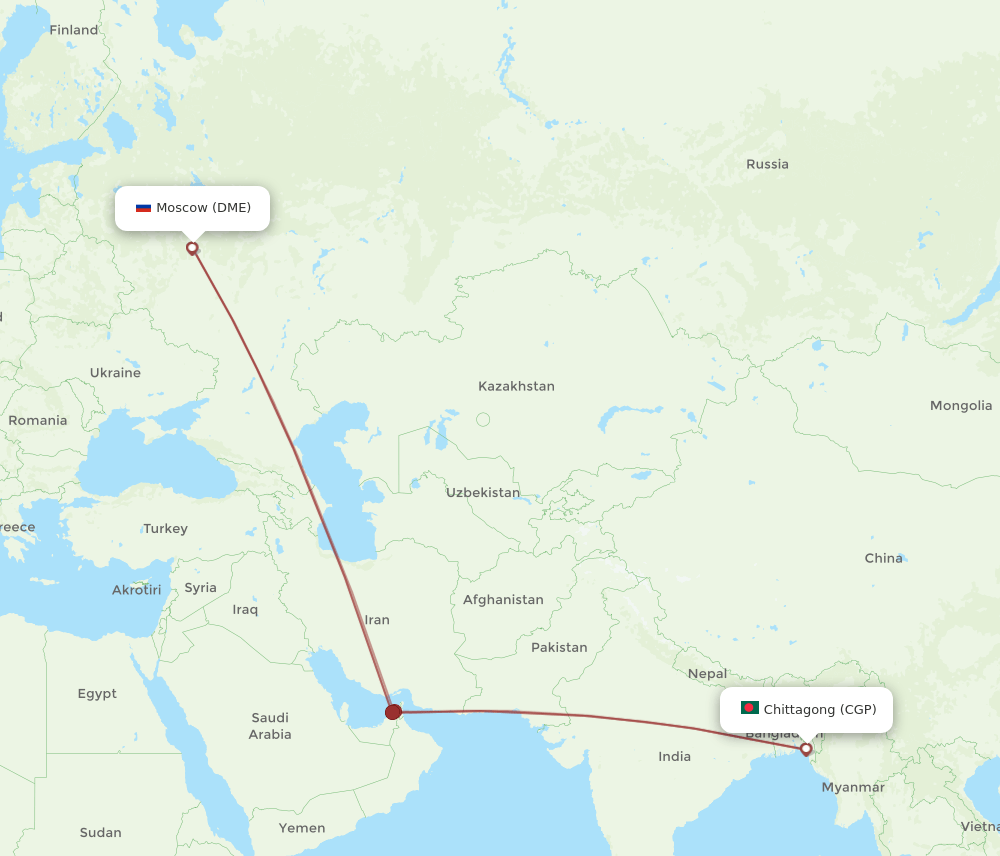DME to CGP flights and routes map