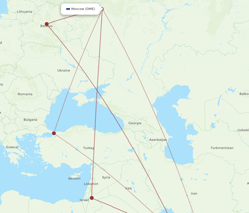 DME to DOH flights and routes map