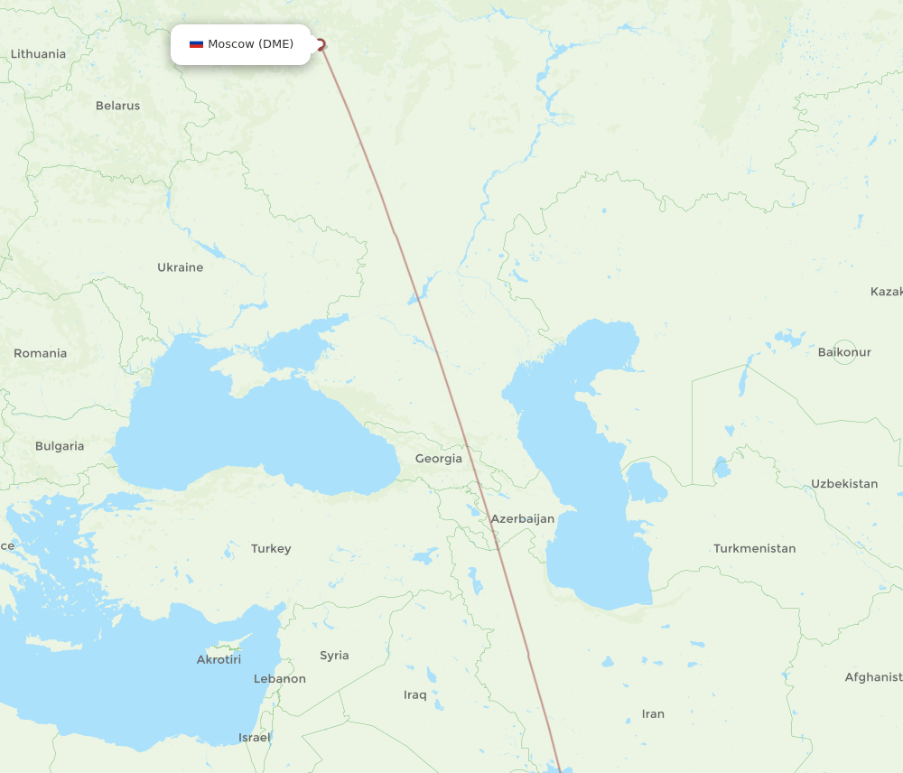 Gassim - Moscow route map and flight paths