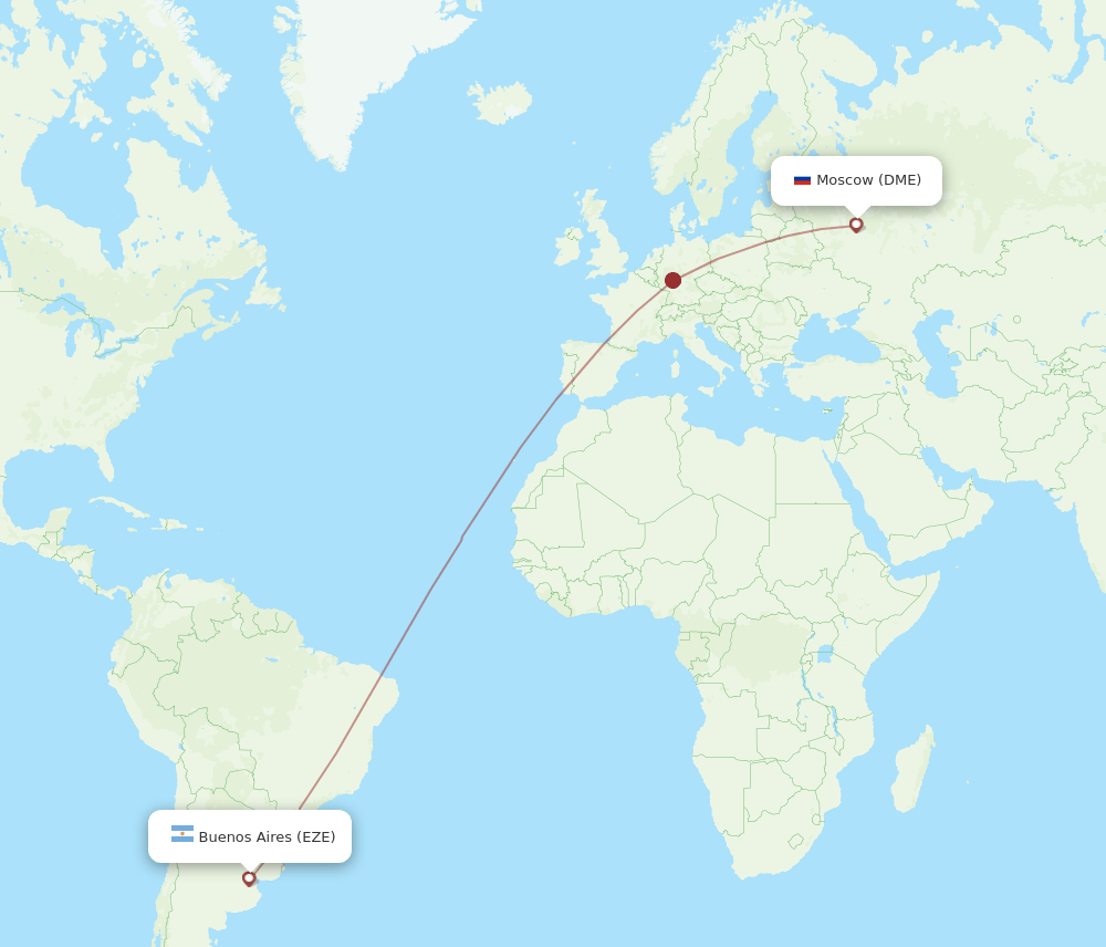 DME-EZE flight routes