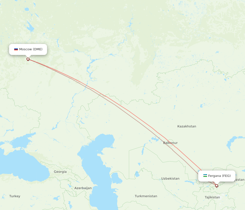 DME-FEG flight routes