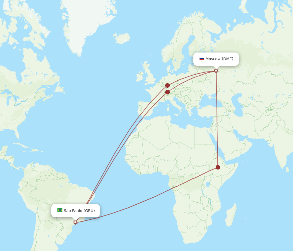 DME-GRU flight routes
