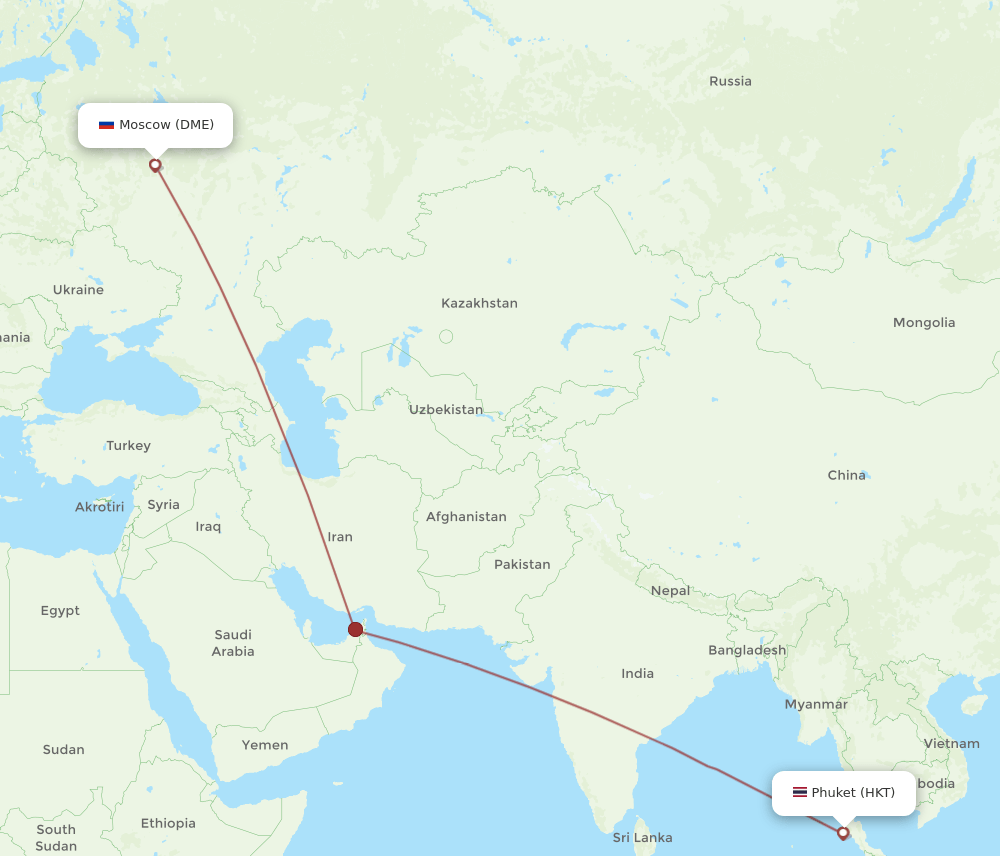 DME-HKT flight routes