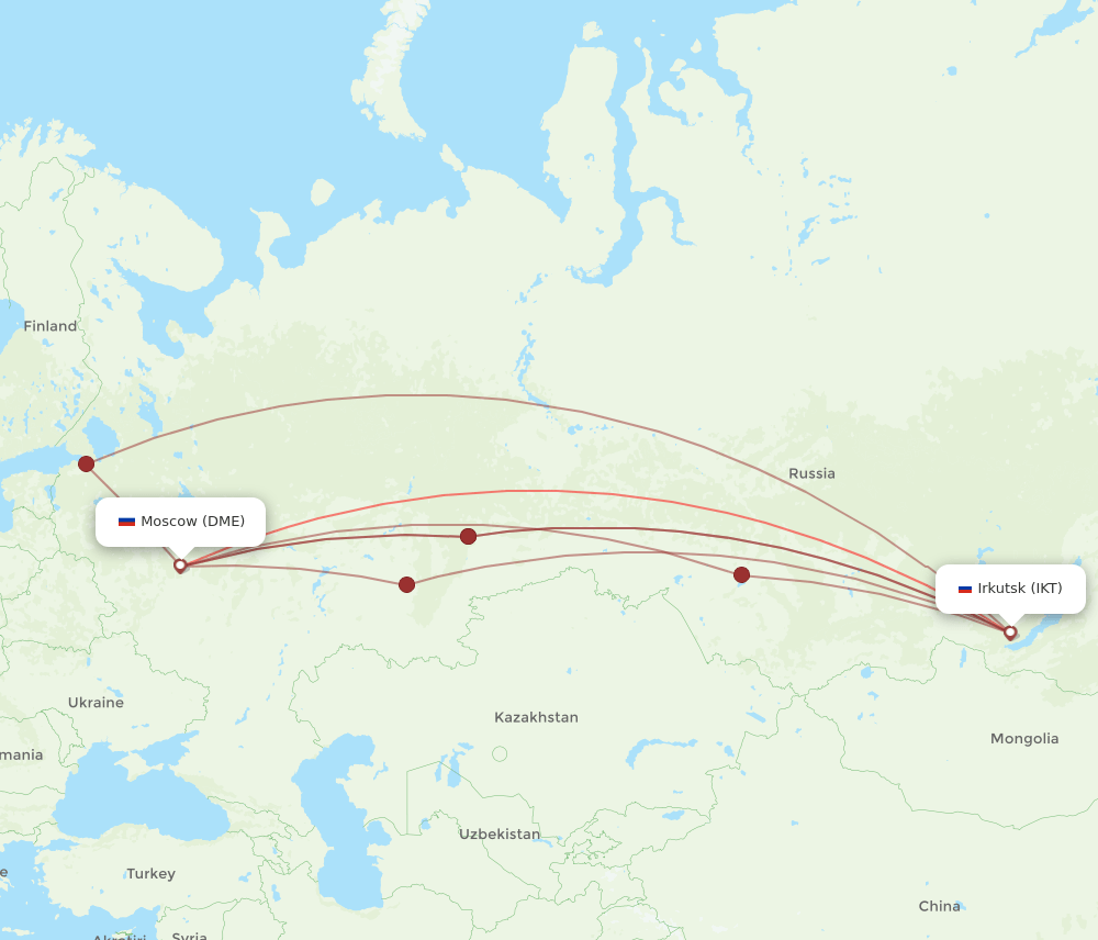 DME-IKT flight routes