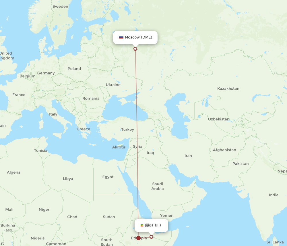 DME-JIJ flight routes