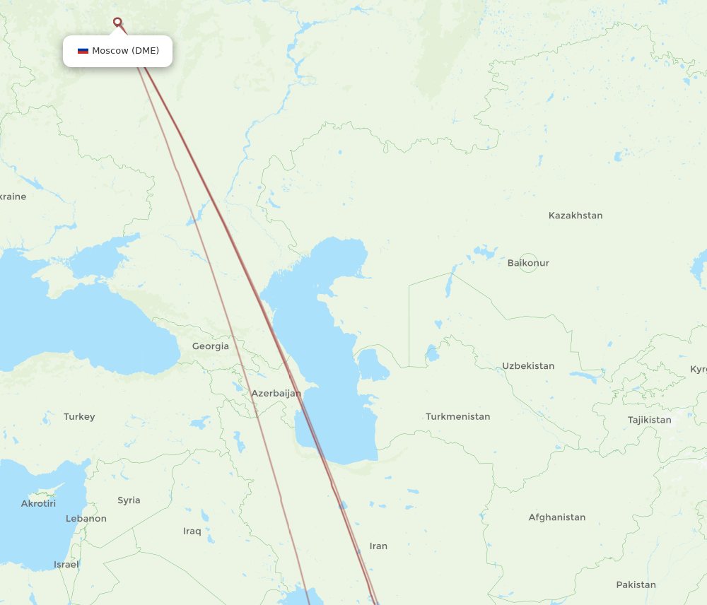 DME-KHI flight routes
