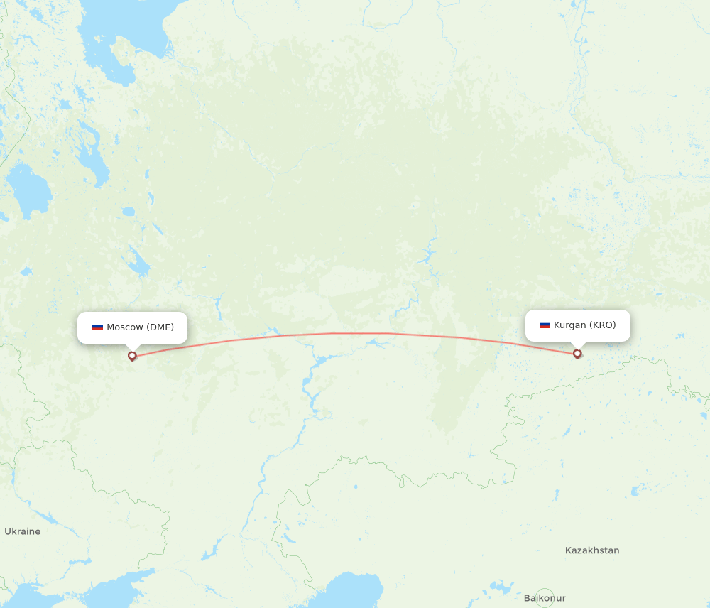 DME to KRO flights and routes map