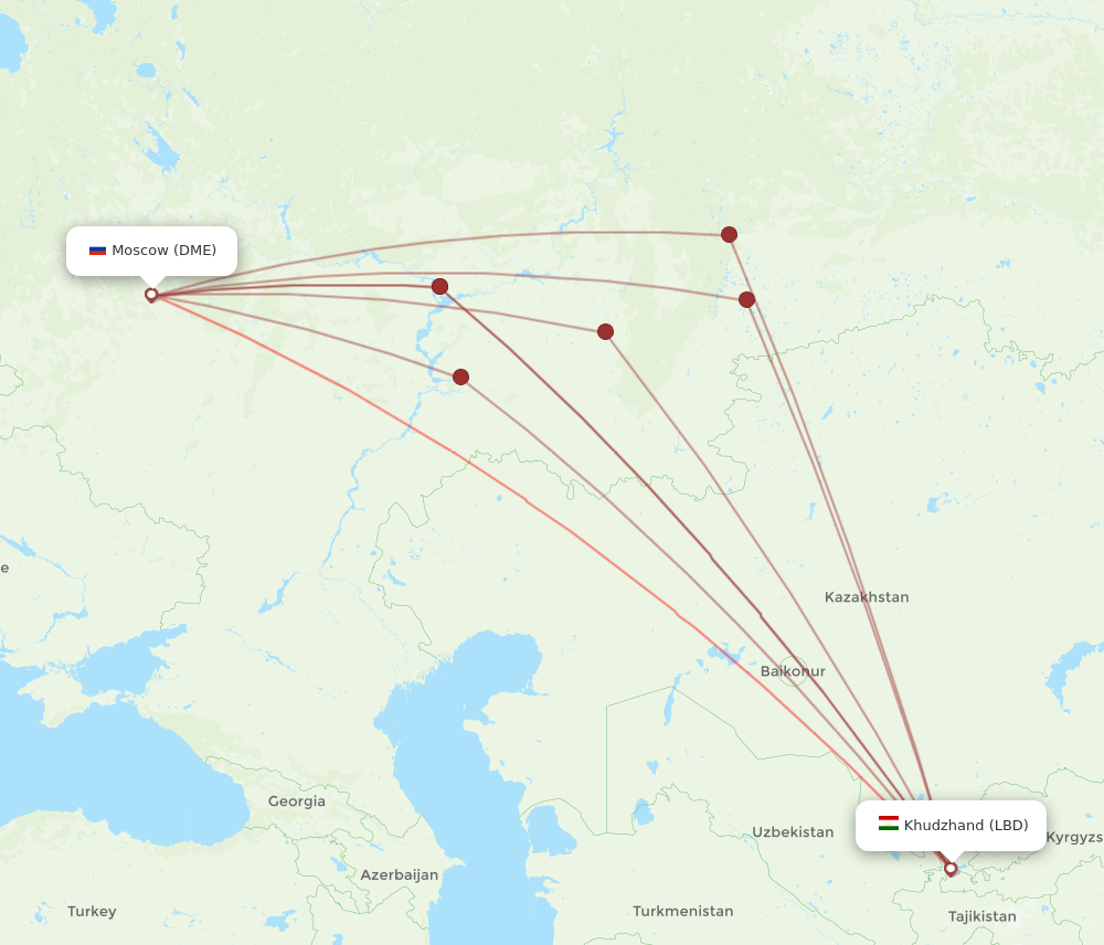 DME to LBD flights and routes map