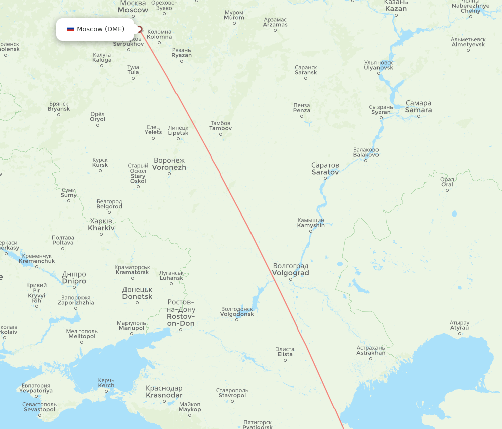 DME to MCX flights and routes map