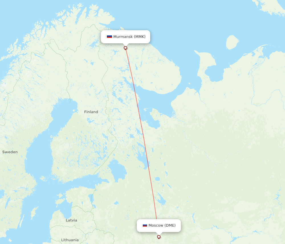 DME-MMK flight routes