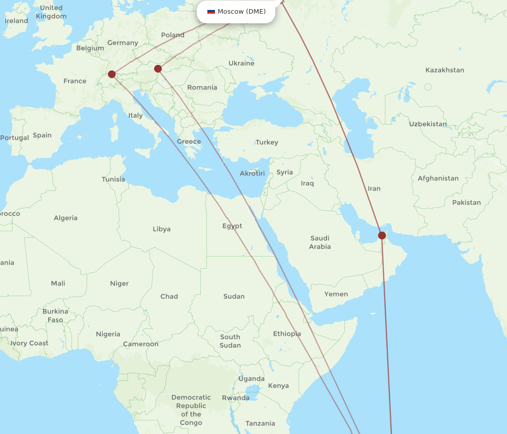DME to MRU flights and routes map