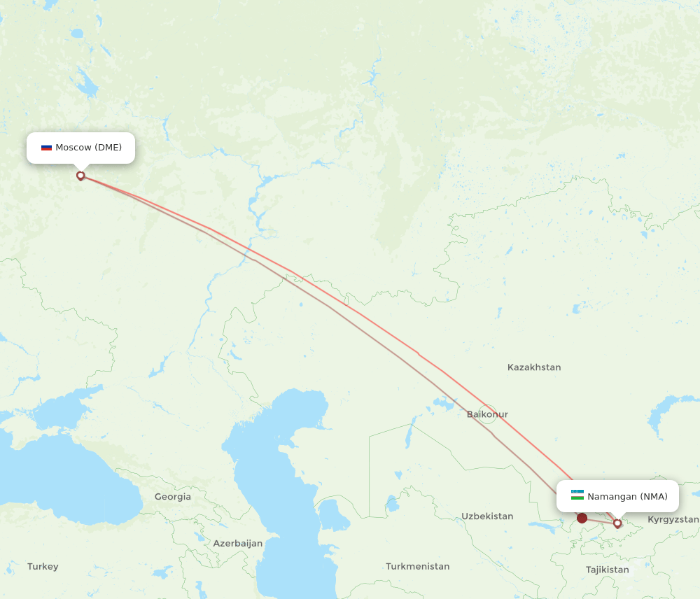 DME-NMA flight routes