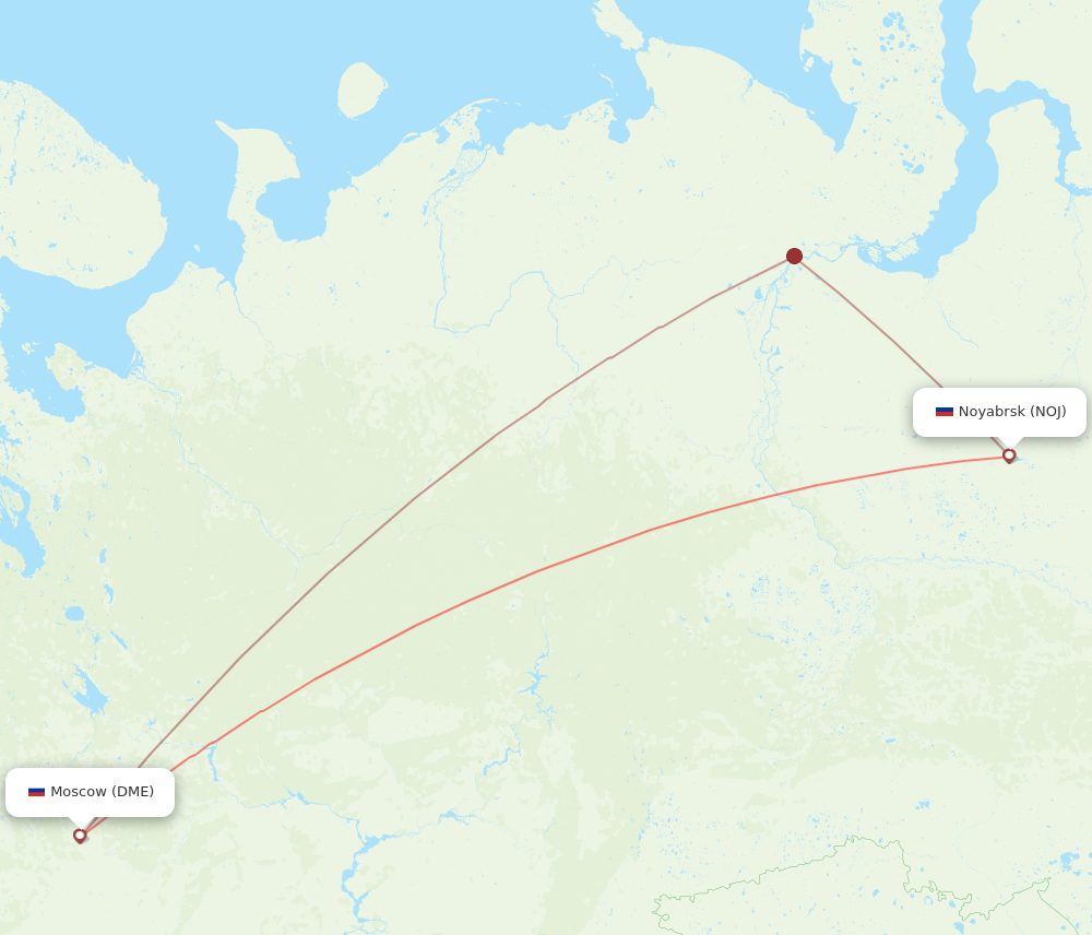 DME to NOJ flights and routes map