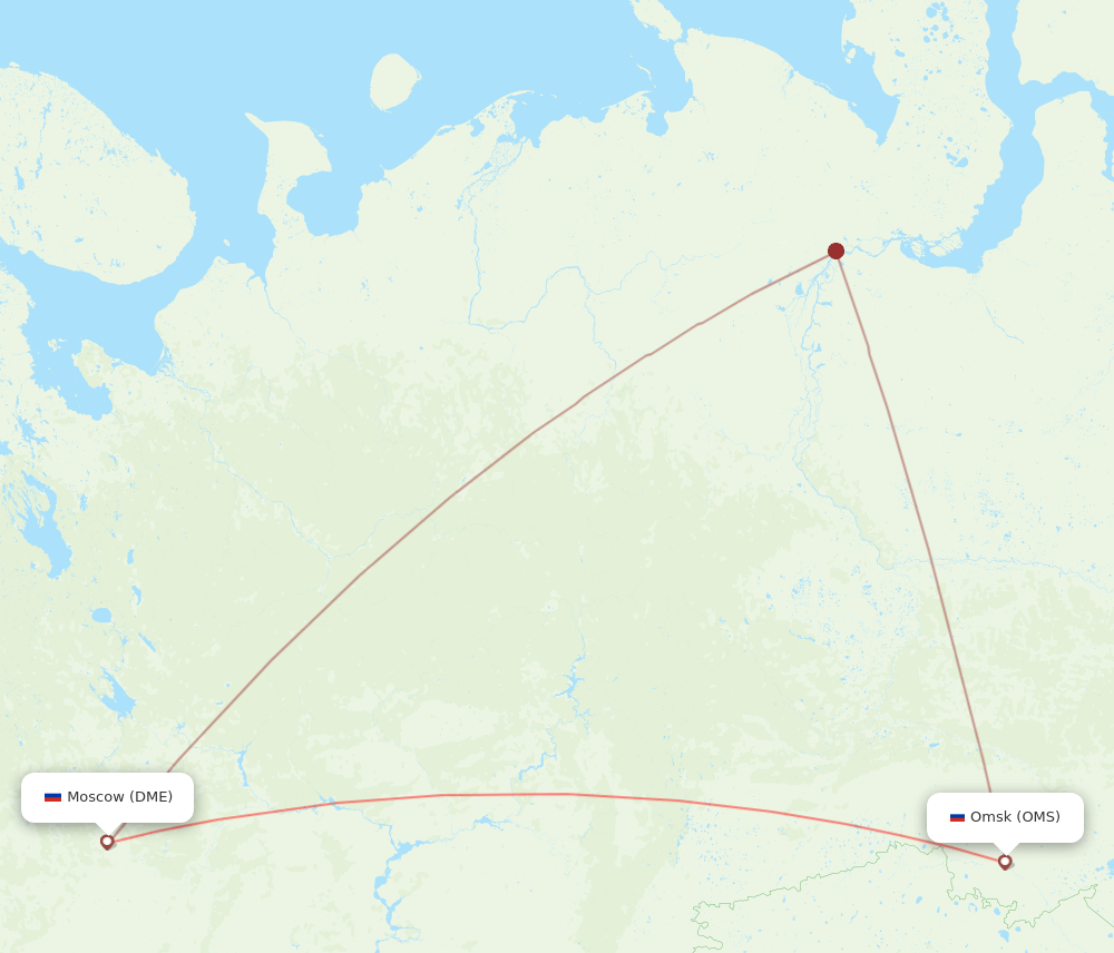 DME-OMS flight routes