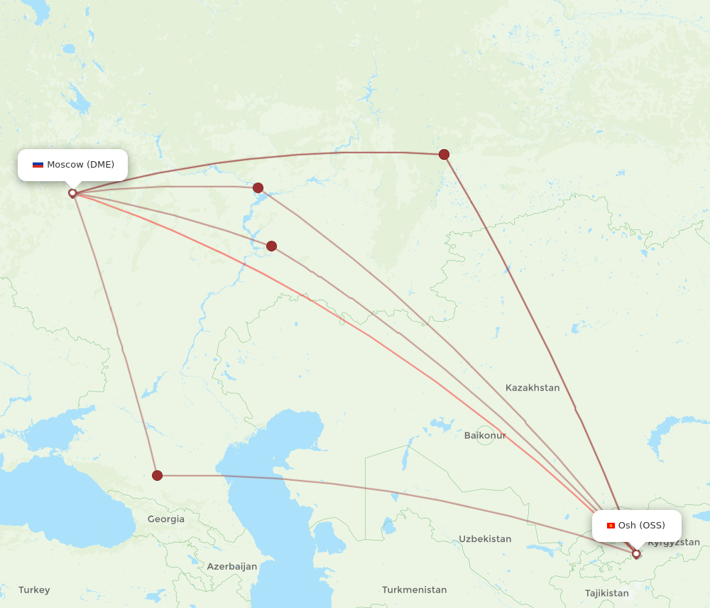 DME to OSS flights and routes map