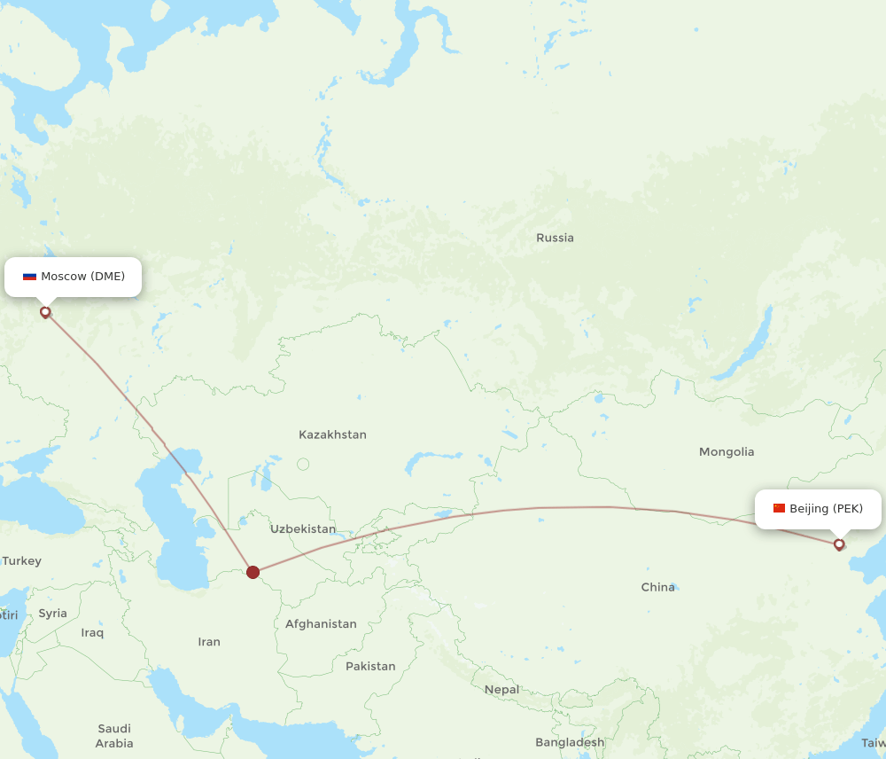 DME-PEK flight routes