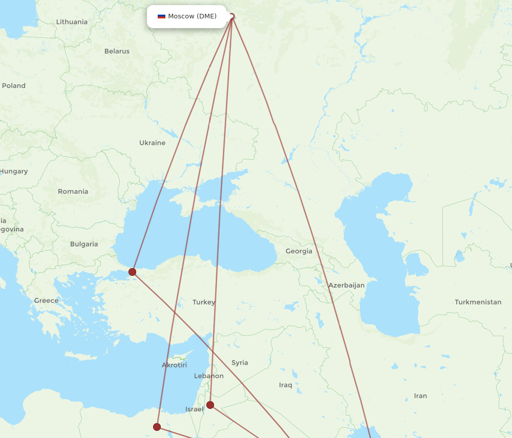 DME-RUH flight routes