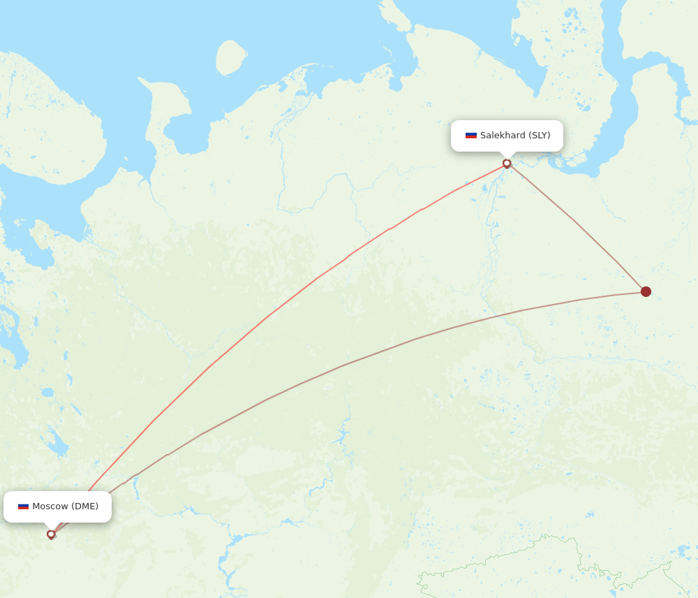 DME to SLY flights and routes map