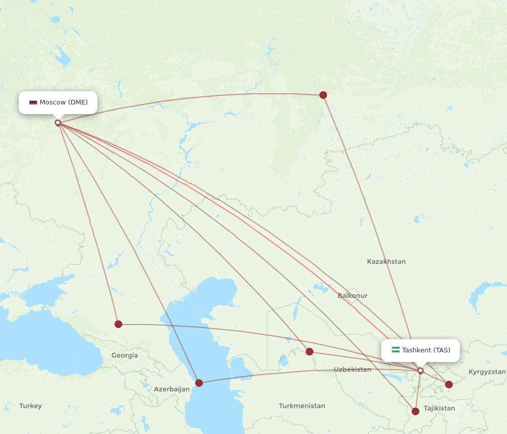 DME-TAS flight routes