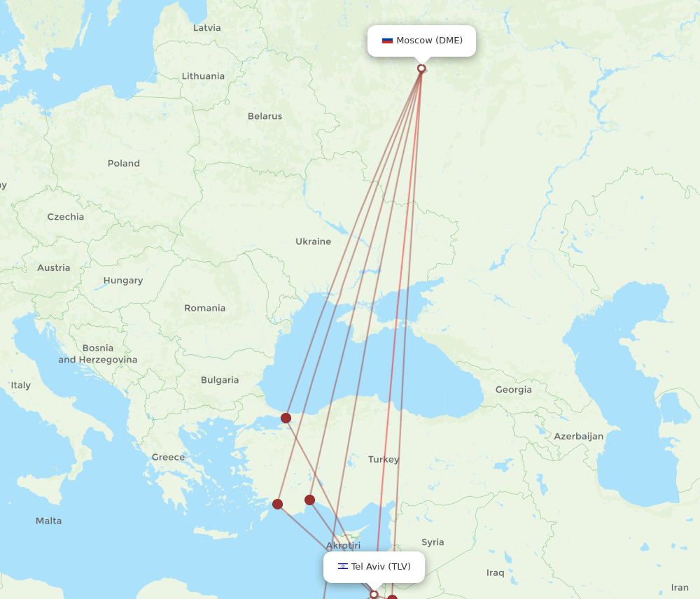 DME-TLV flight routes
