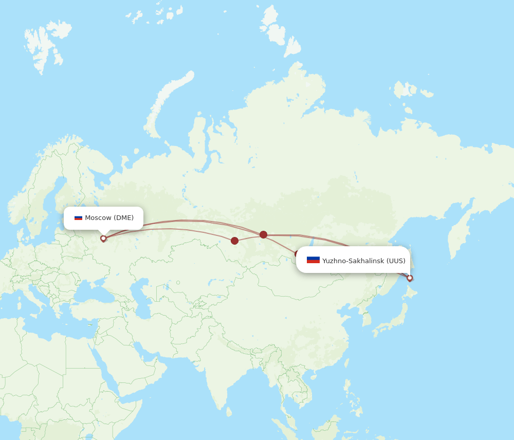 DME to UUS flights and routes map