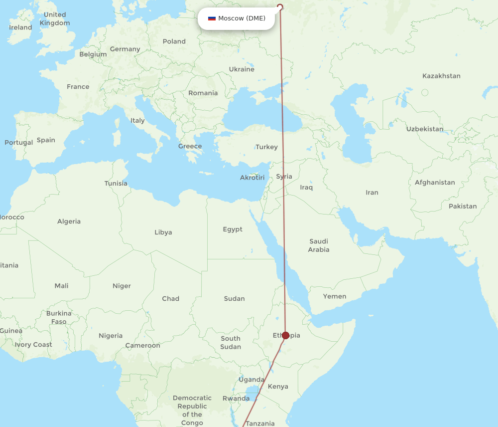VFA to DME flights and routes map