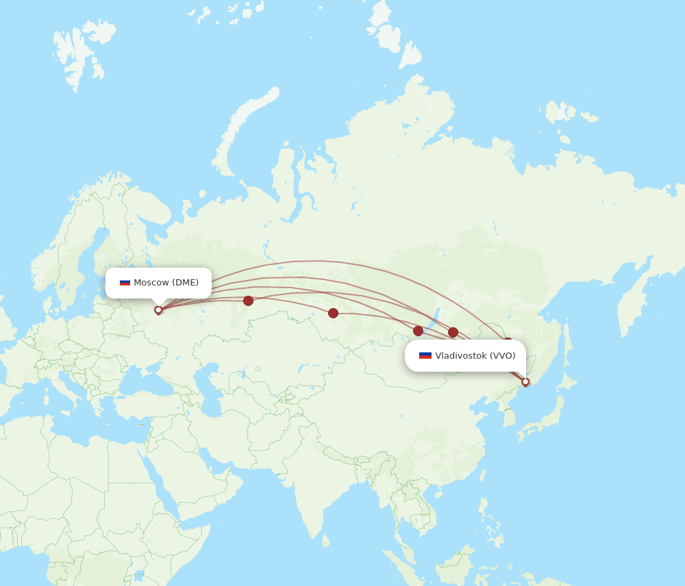 DME to VVO flights and routes map