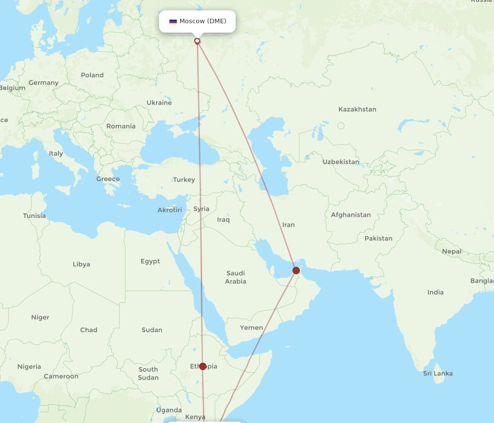 DME-ZNZ flight routes