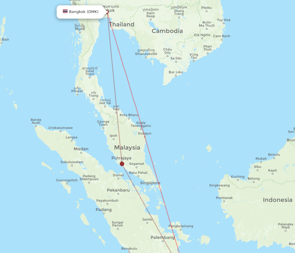 DMK to CGK flights and routes map