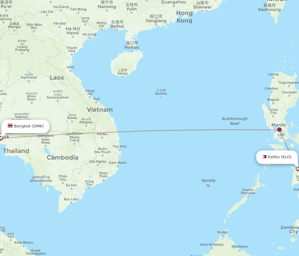 DMK-KLO flight routes