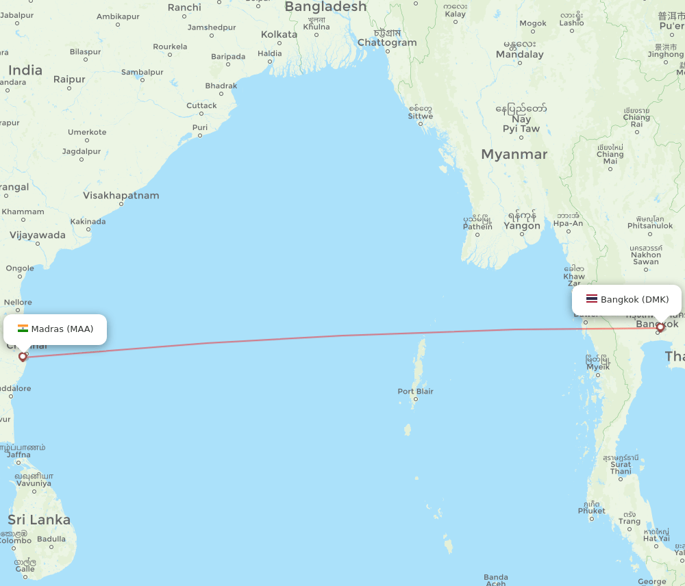 DMK-MAA flight routes