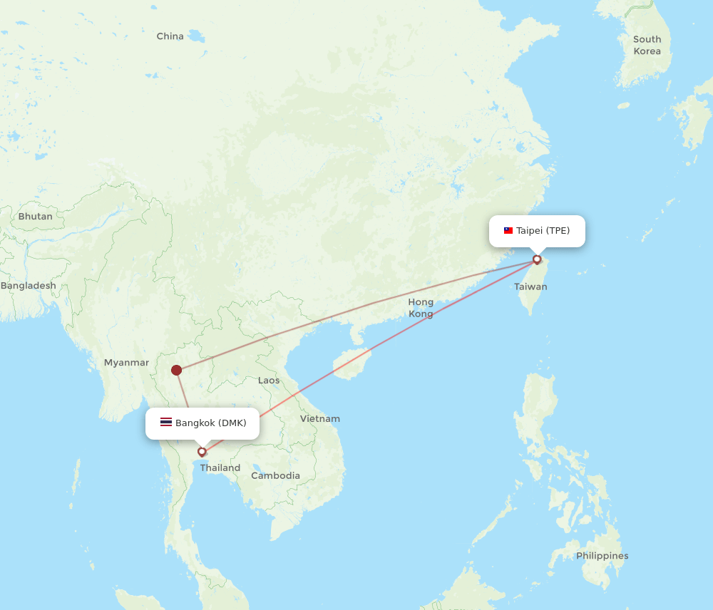 DMK to TPE flights and routes map