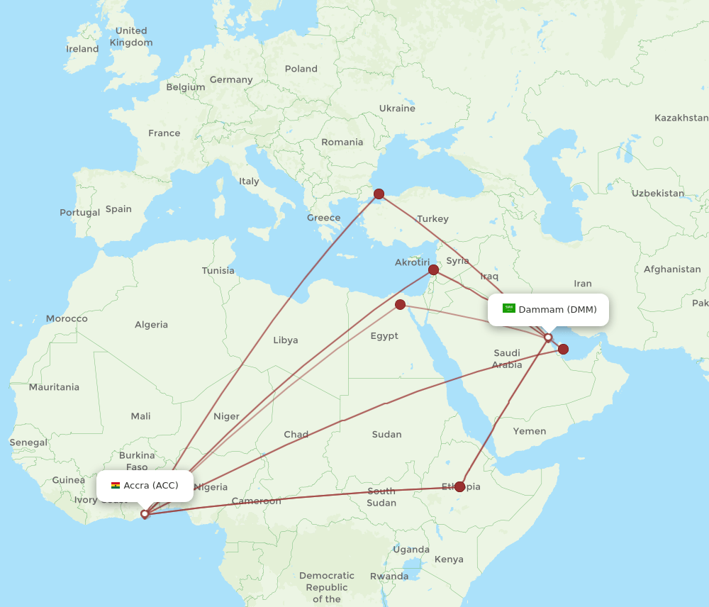 DMM-ACC flight routes