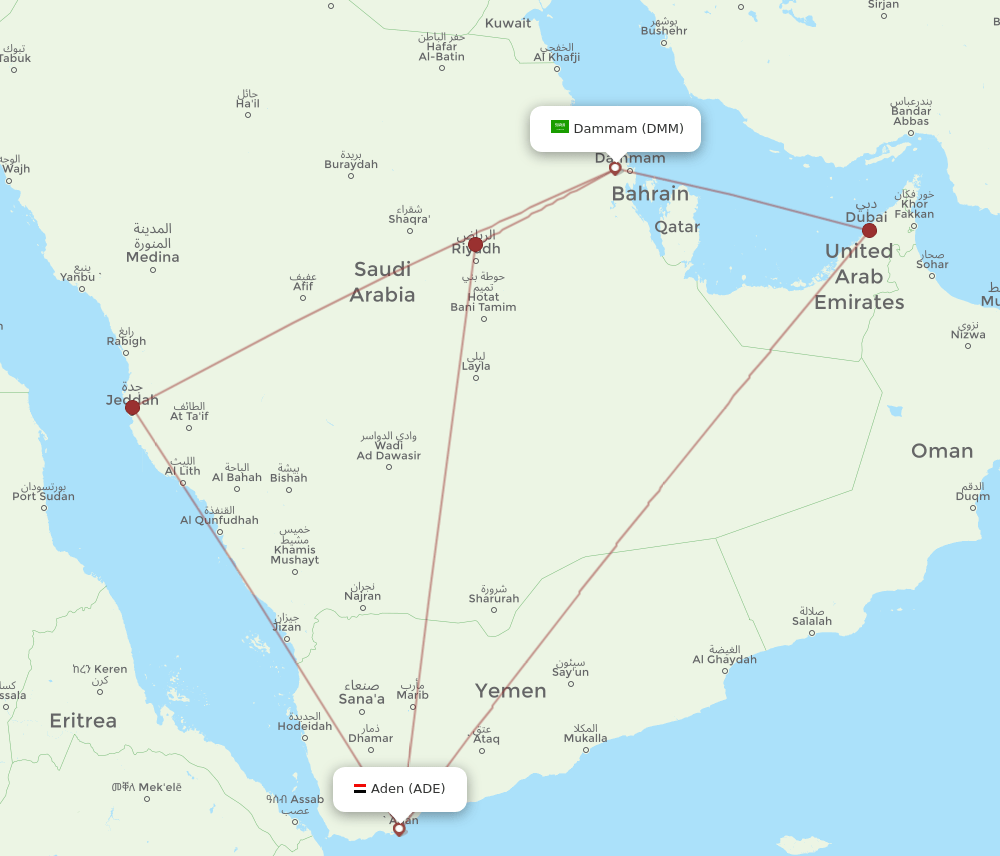 DMM-ADE flight routes