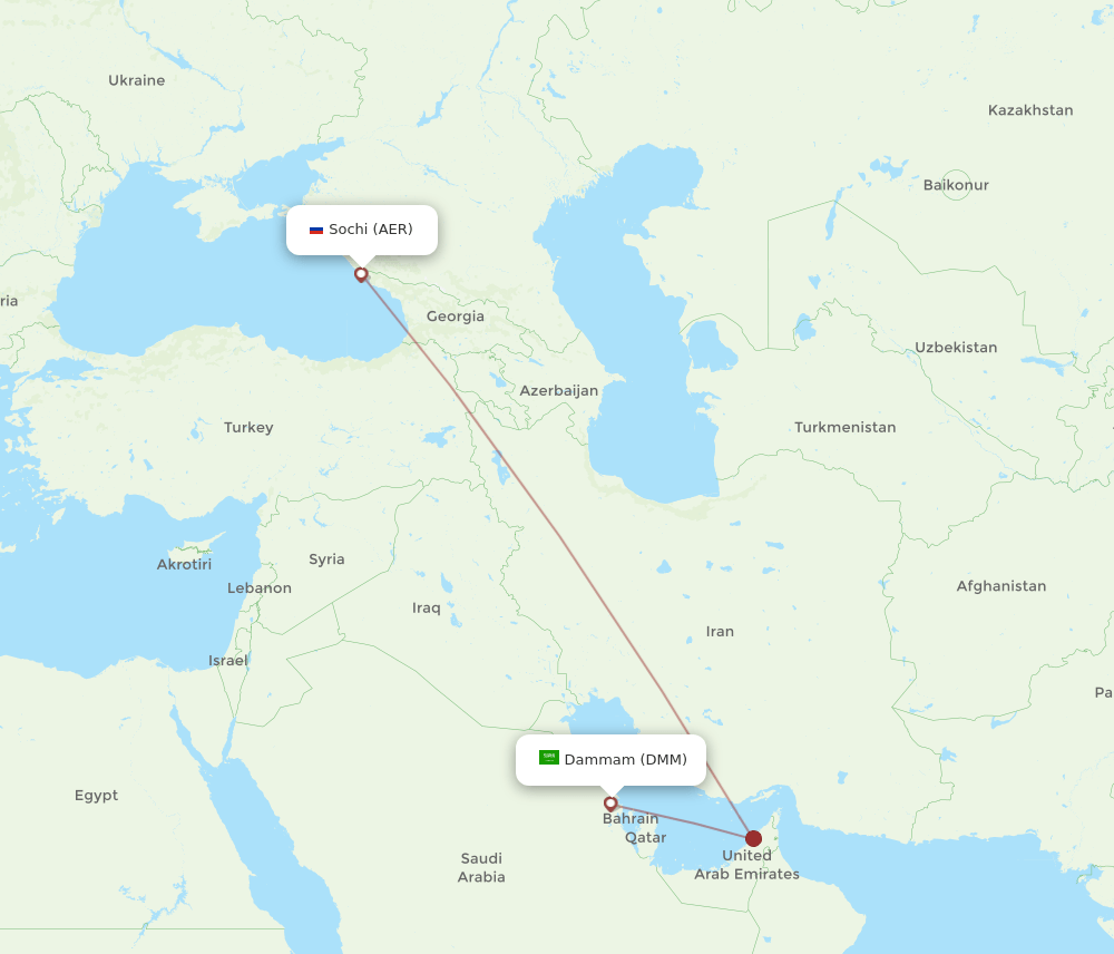 DMM-AER flight routes