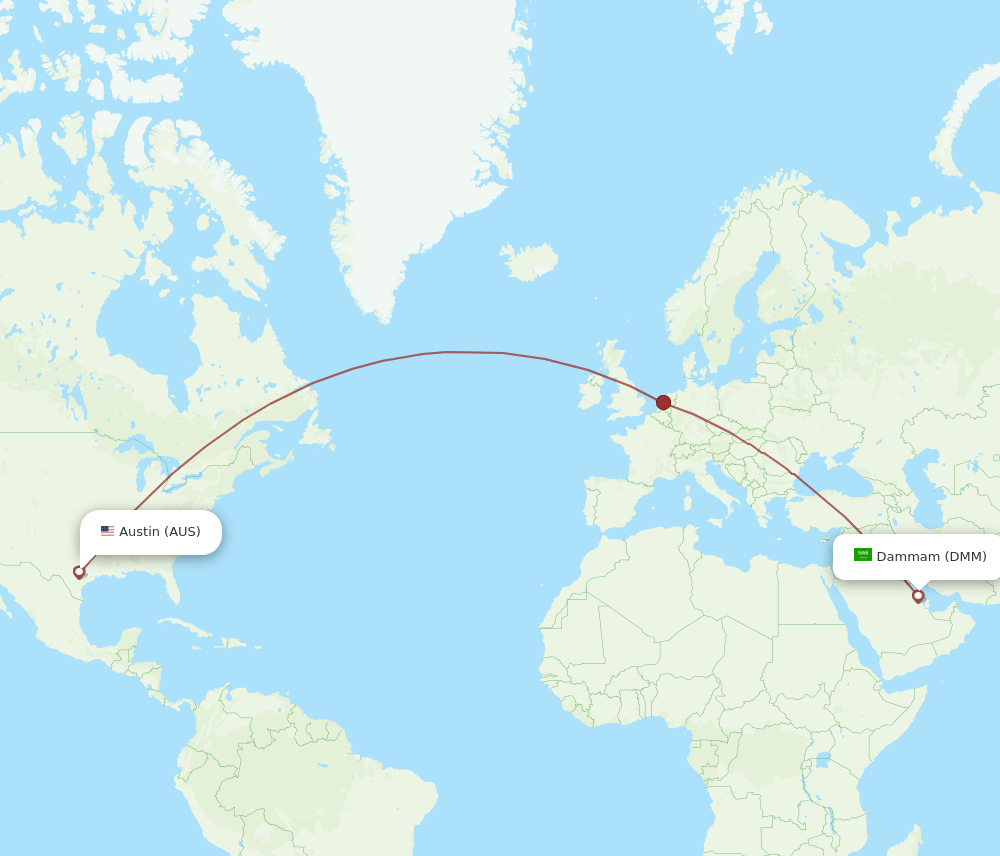 DMM-AUS flight routes