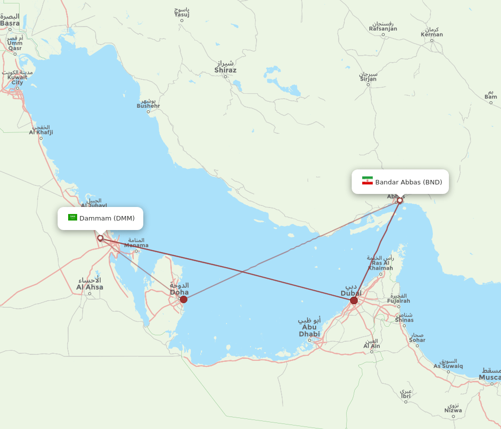 DMM-BND flight routes