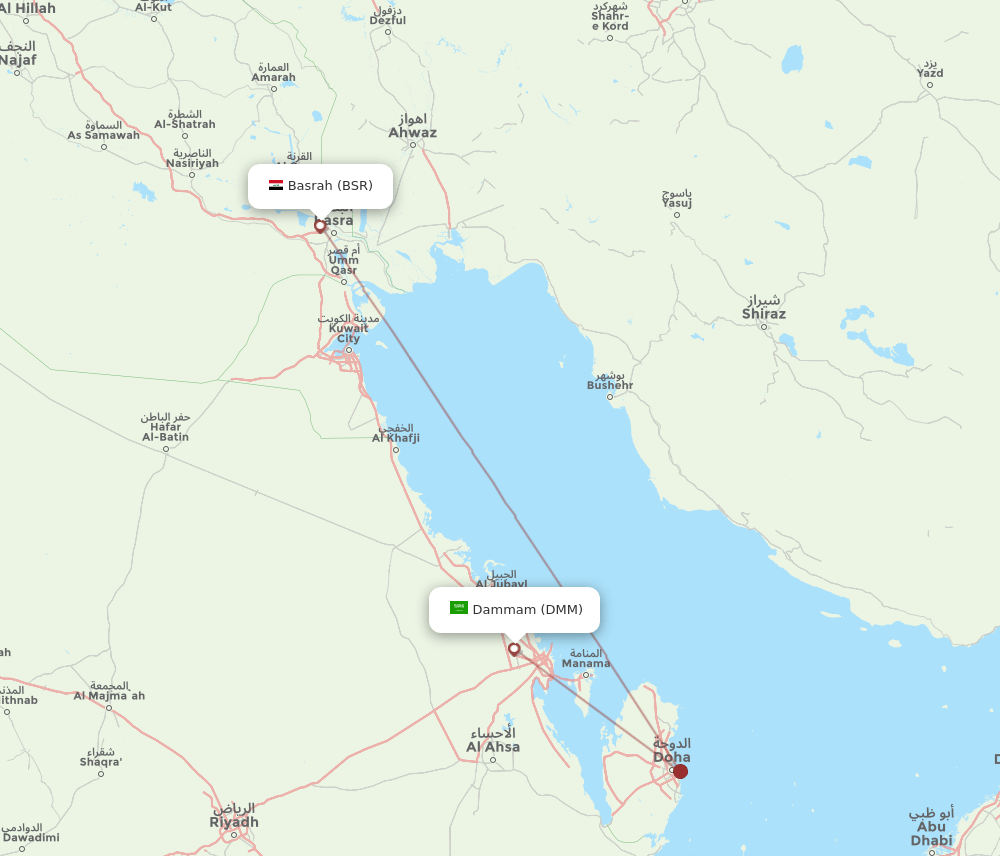 DMM-BSR flight routes