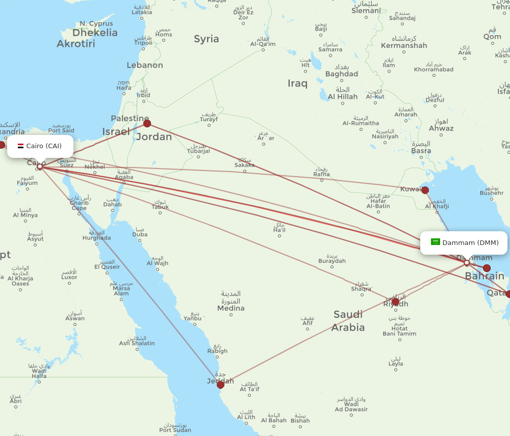 DMM to CAI flights and routes map