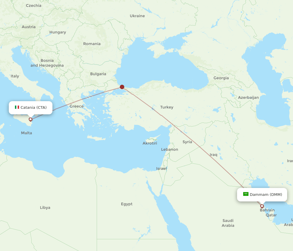 DMM-CTA flight routes