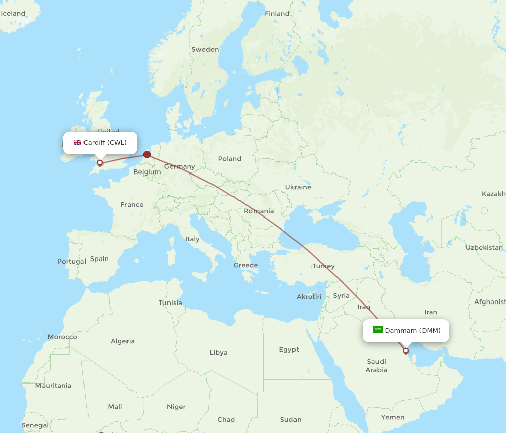 DMM-CWL flight routes