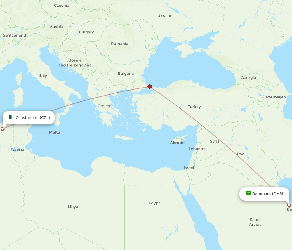 DMM to CZL flights and routes map