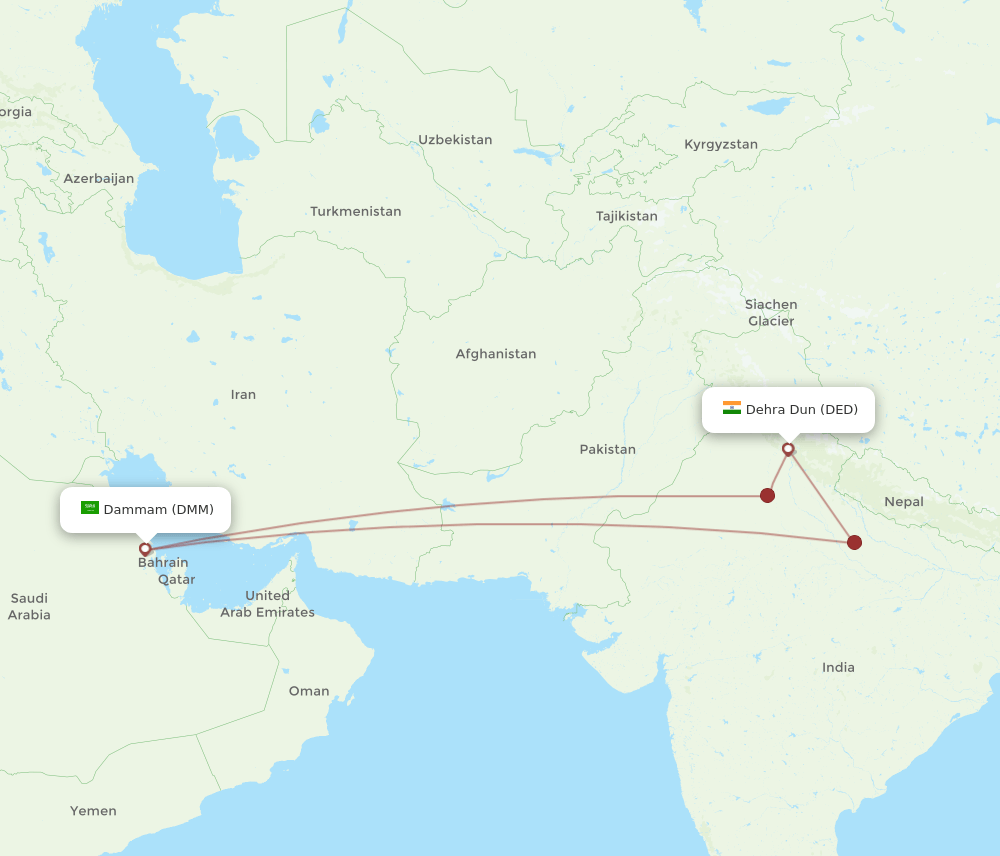 DMM-DED flight routes