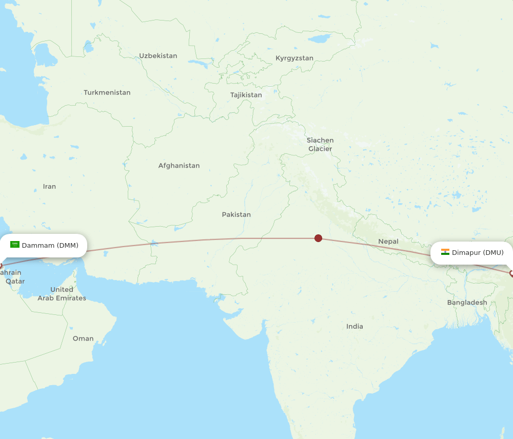DMM-DMU flight routes