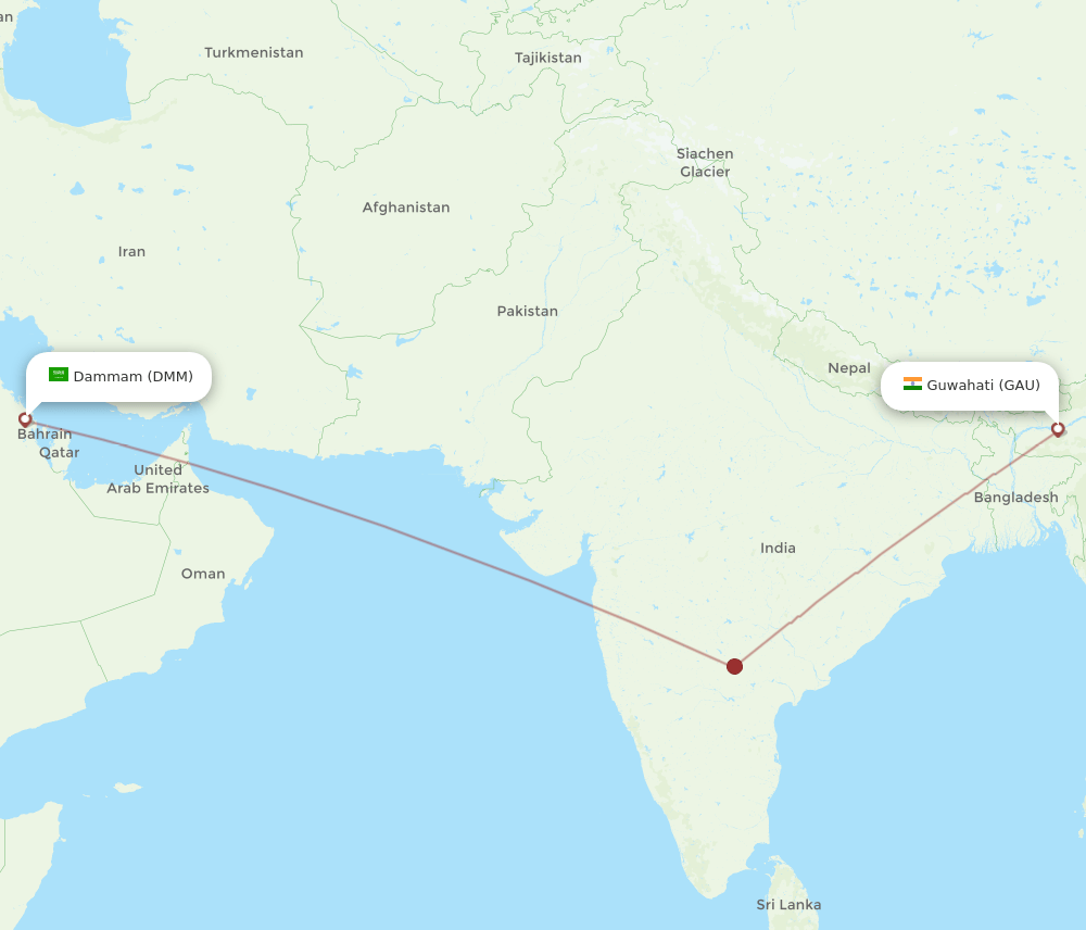 DMM-GAU flight routes